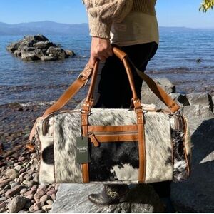 Myra Bag Amore Cowhide Hair-On Duffel Bag Travel Bag